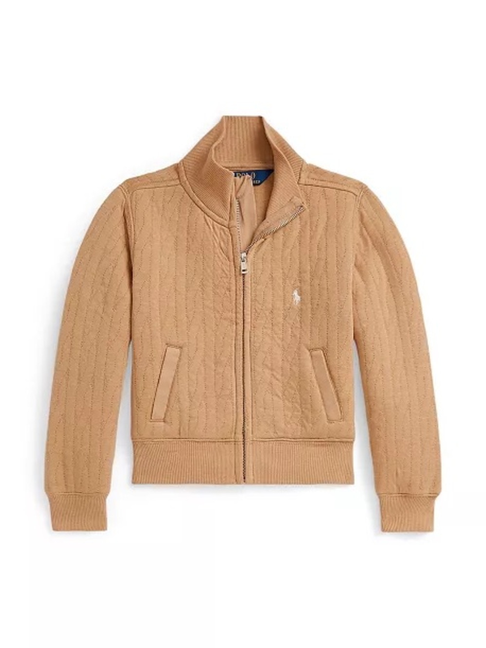 Polo by Ralph Lauren Kids Camel Cable-Knit Zip Jacket